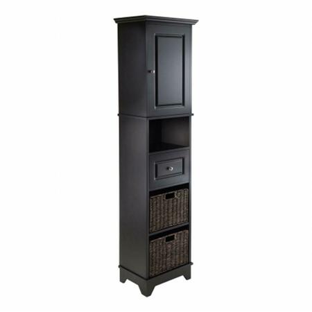 WINSOME TRADING Wyatt Tall Cabinet with Baskets- Drawer- Door 20618
